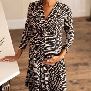 NWT Seraphine Maternity Animal Print Knot Front Dress Size US 10